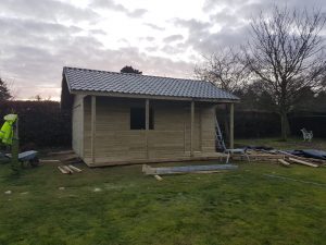 Larch clad garden room